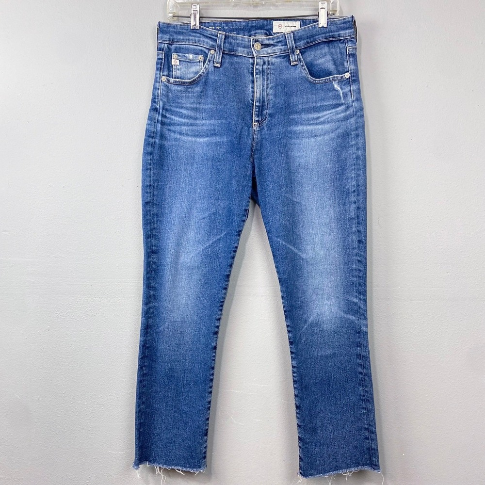 AG Adriano Goldschmied Jeans Size 30 Mari Crop High Rise Slim Straight Leg Denim